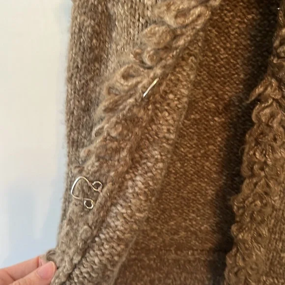 Anthropologie Sleeping on Snow Brown sweater vest, small, fringe detail - Picture 4 of 5